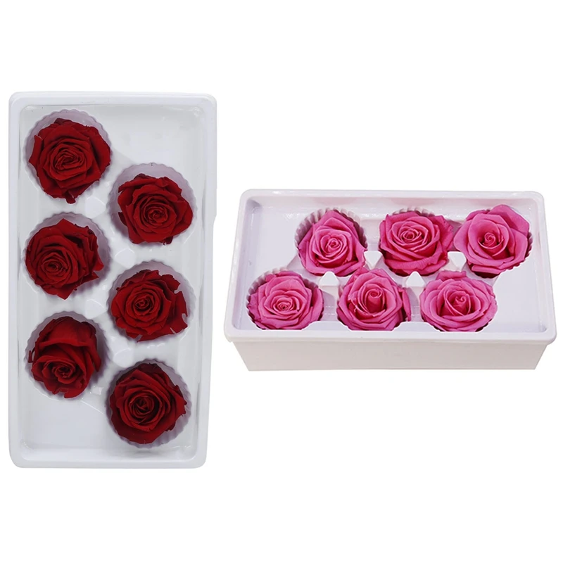 2 набора вечных роз головы Настоящая Натуральная свежая Сохраненная Роза вечная