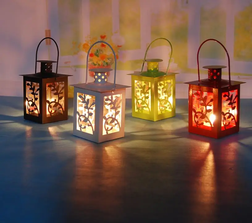 Креативные ветрозащитные железные стеклянные подсвечники вечерние свадебные