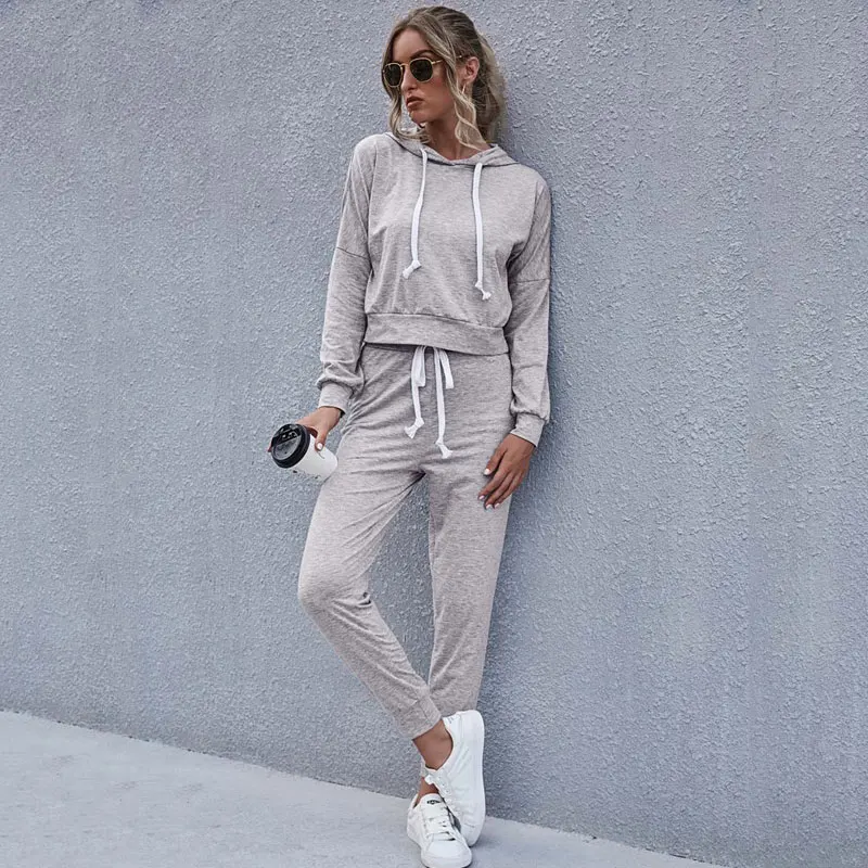 

2020 Autumn Hooded Tracksuit Women Set Winter Two Piece Set Female Sweat Suits Women Sweatsuit 2 Piece Outfits For Women