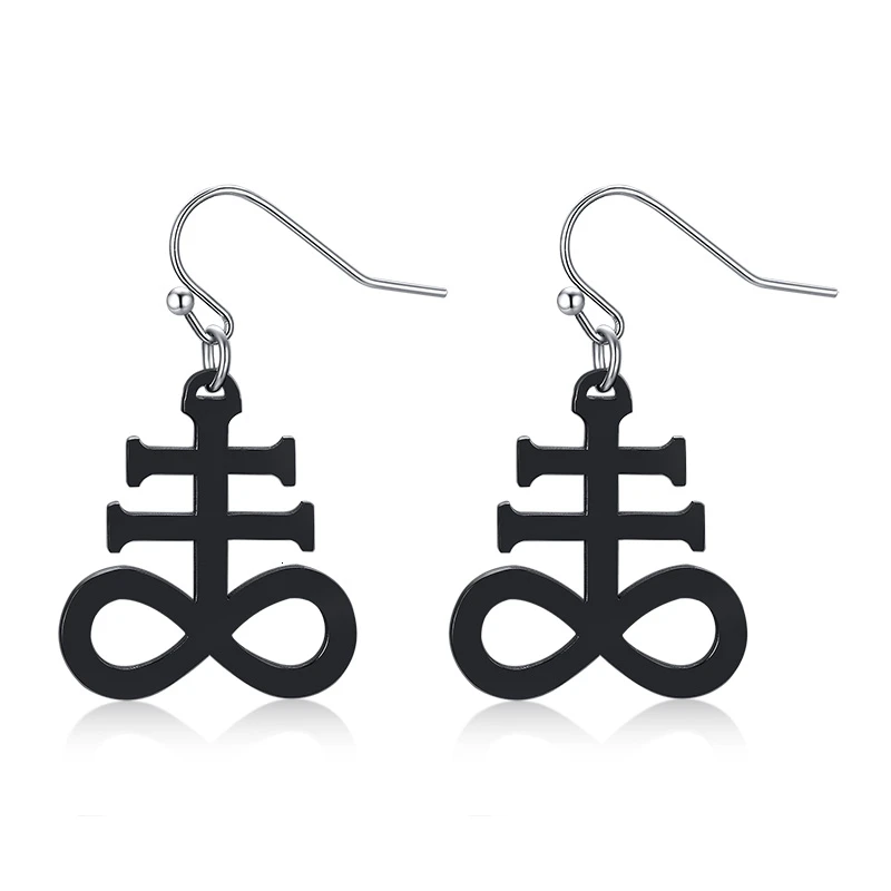 Женские серьги подвески из нержавеющей стали Sigil Of Lucifer Leviathan оккультная