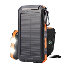 10000mAh Power Bank Waterproof Solar PowerBank External Battery Fast Mobile Phone Charger For Samsung iPhone Xiaomi Poverbank