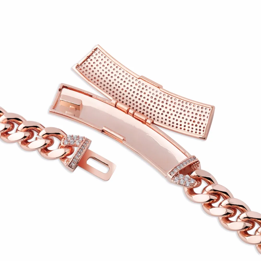 GUCY 12 мм Ширина новейшая застежка Micro Pave Iced CZ кубинские Соединенные ожерелья цепи роскошные шикарные ювелирные изделия модные хип-хоп для мужчин