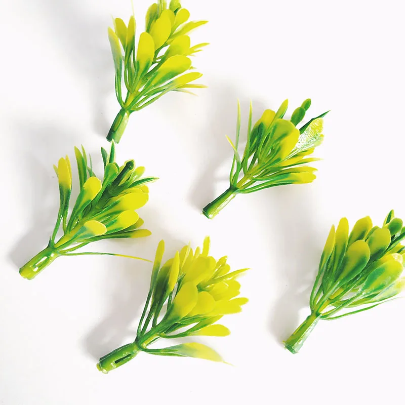 Yellow leaves 100 шт Мини ядро Stamen diy бонсай декоративные аксессуары цветочный горшок наполнение украшения поддельные растения DIY ВЕНОК поддельные цветы - Цвет: Yellow leaves