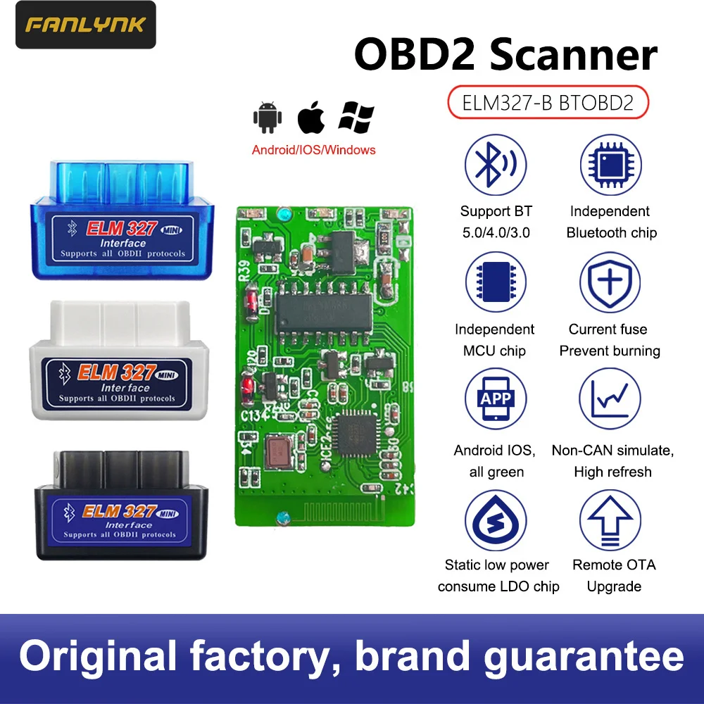 Fanlynk Bluetooth мини Elm327 Obd2 инструмент для диагностики автомобиля Базовая версия
