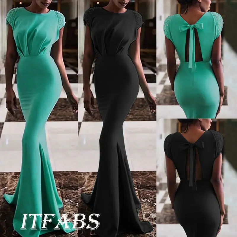 Женское платье макси с коротким рукавом вечернее блестками 2019|Женские платья| |