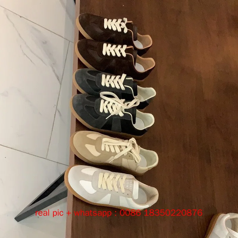 

2021Maison Retro Women's Training shoes Men's Sports shoes Leather casual shoes New wild flat Couple shoes 35-45