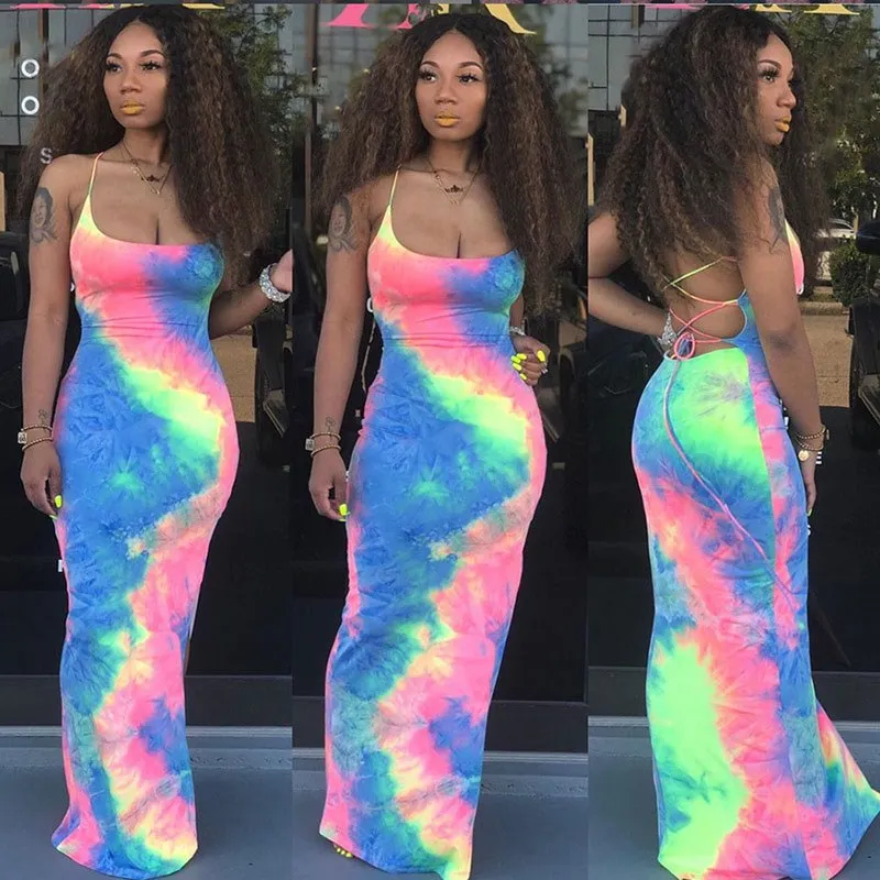 Модное красивое женское Бандажное Макси Платье сарафан с разрезом по бокам