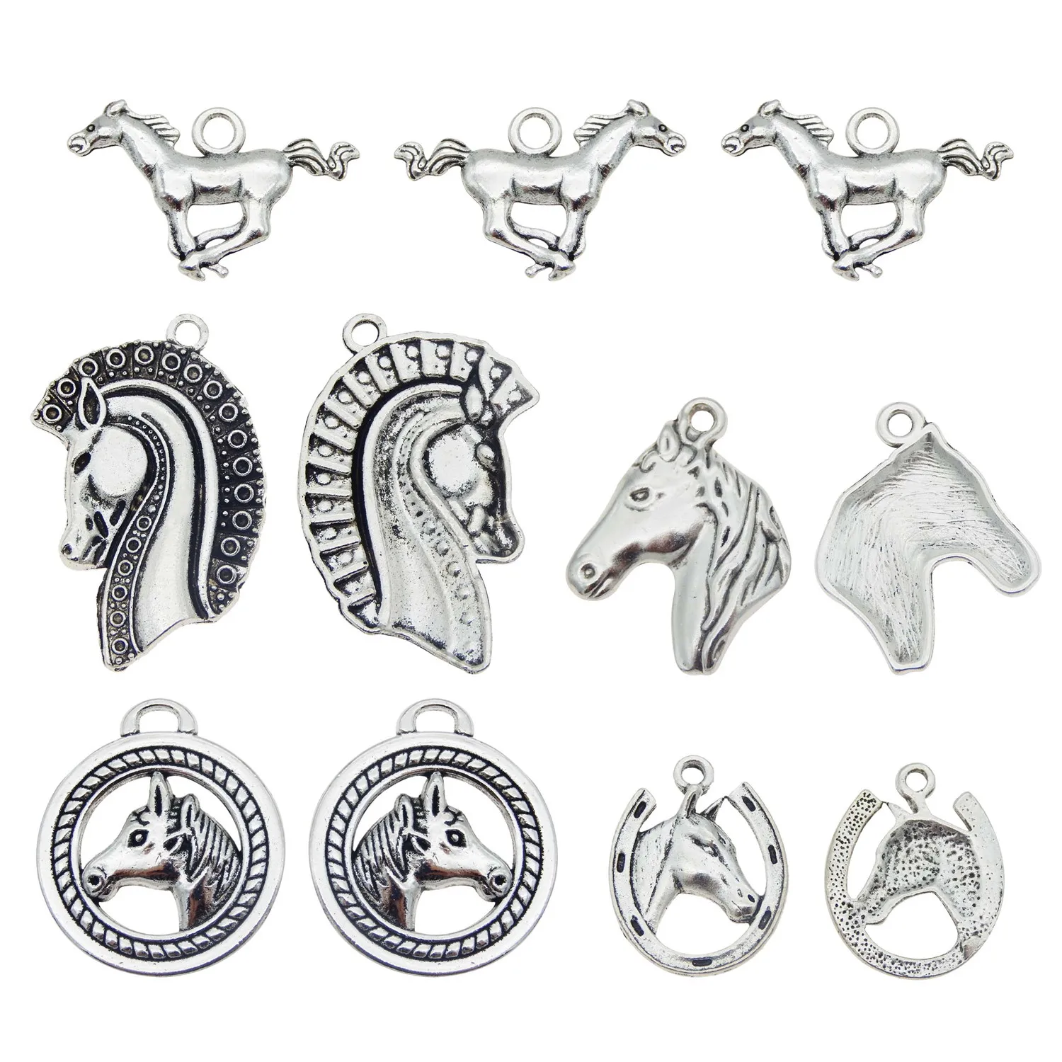 Подвески из цинкового сплава в виде лошадей 5 шт. фурнитура для аксессуаров |
