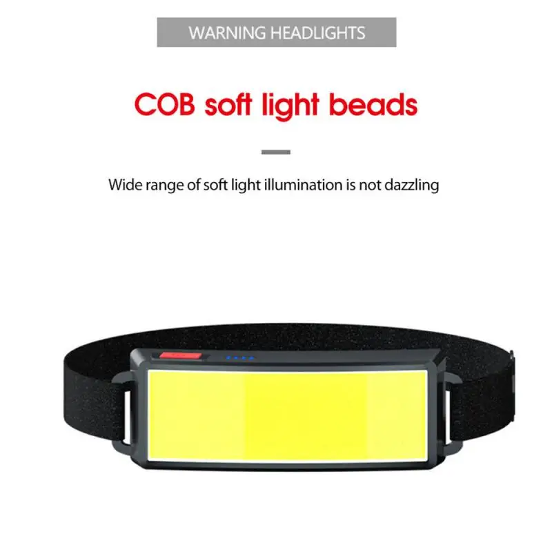 

Portable Powerful LED COBHeadlamp USB Rechargeable headlight floodlight night riding Waterproof Head Torch Head Lamp New