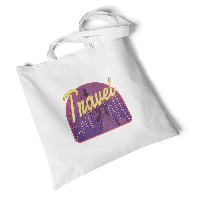 Холщовая Сумка для покупок многоразовая сумка на плечо сумка-тоут с принтом