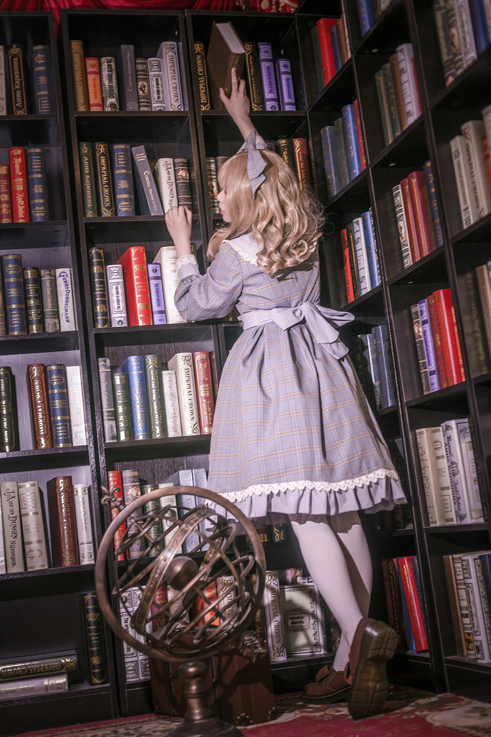 Librarian~ классическое платье с длинными рукавами для девочек вечерние платья в клетку Инфанта