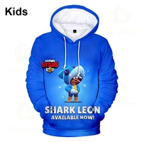 sandy spike and starshark leon child kids hoodies game 3d sweatshirt girls harajuku long sleeve jacket coat boys clothes