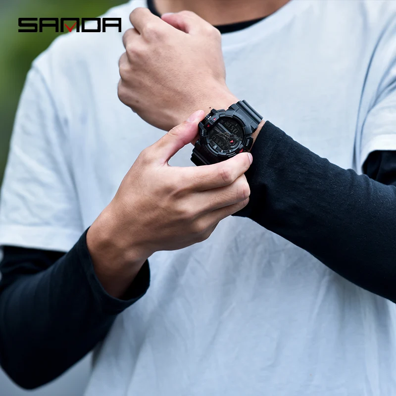 Часы наручные SANDA Мужские кварцевые брендовые Роскошные водонепроницаемые