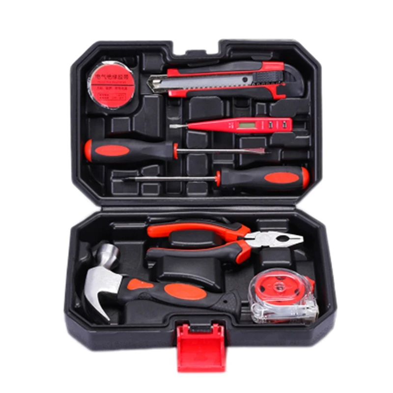 

9Pcs Tool Kit Household Hand Repair Tools Set College Dorm General Small Tool Kit with Portable Toolbox for Maintenance