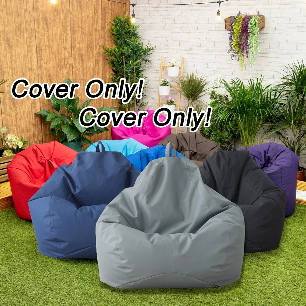 

Oxford Cloth Lazy Sofa Cover Without Filler/Inner Outdoor Waterproof Bean Bag Couch Cover Single Seat Chair Cover for Garden
