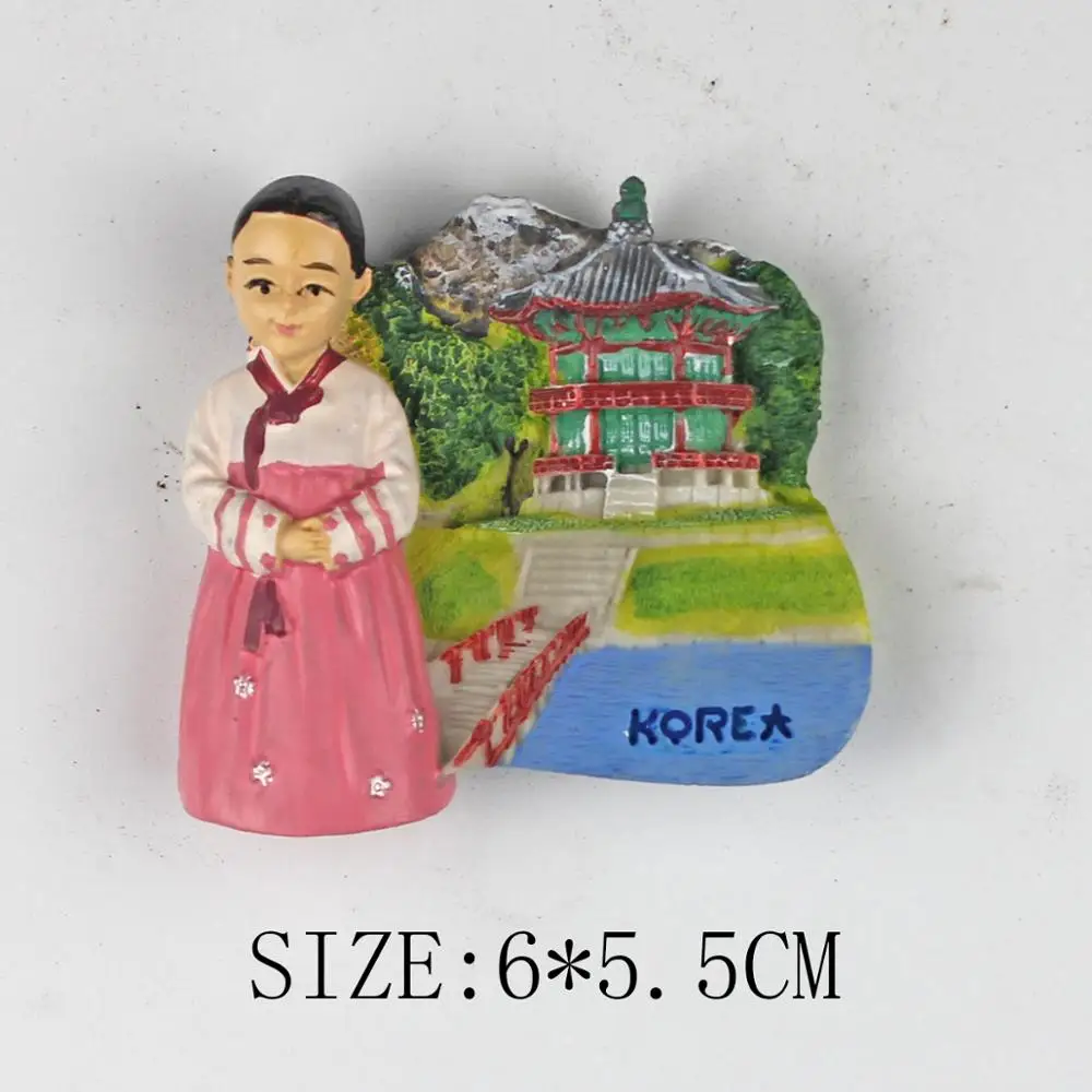 

South Korea Blue HouseTourist Gifts Decoration 3D Resin Refrigerator Magnetic Stickers Crative Travel Fridge Magnet Souvenir