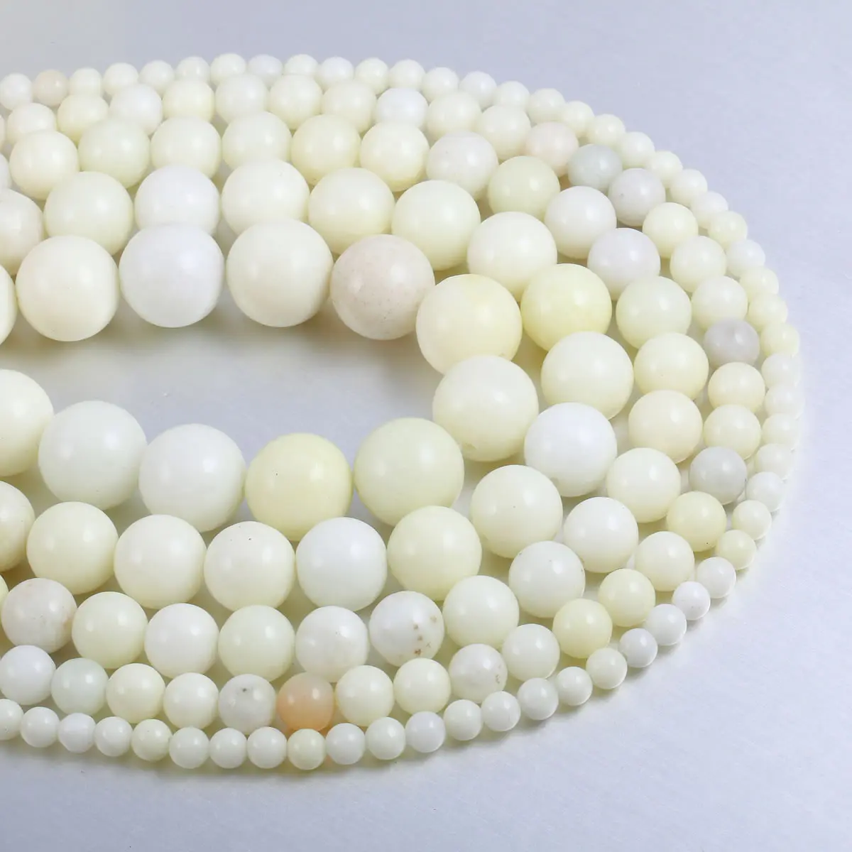 

Wholesale Natural Stone Ivory White Jades Round Loose Bead Spacer Beads For jewelry making DIY Necklace Bracelet Accessories