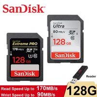 sandisk 128gb extreme pro sdxc uhs i card c10 u3 v30 4k uhd sd card 64gb 32gb 512gb 256g 16gb flash memory ultra sd card