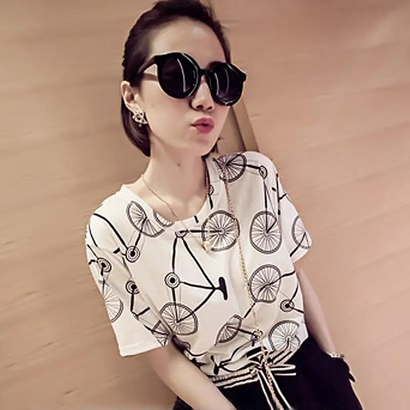 

Fashion Logo Printing T Shirts Women's Short Sleeve Fashion 100% cotton army green Female T-Shirts