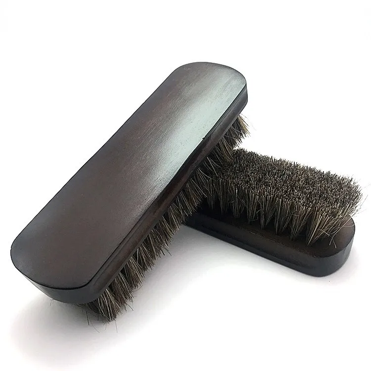 Щетка для обуви из конского волоса шлифованная и полированная матовая замша