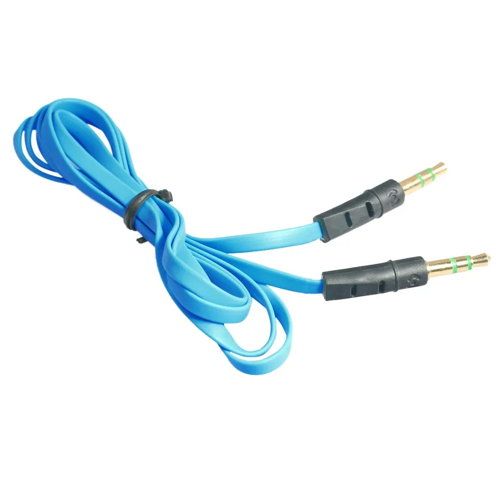Разноцветный вспомогательный кабель Copy T 3 5 мм аудиокабель штырь плоский Aux 1 м