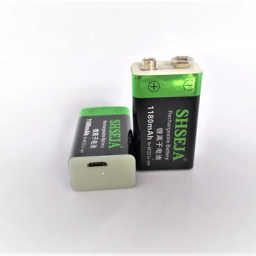 1 шт./лот 9 В 1180 мАч литий ионный аккумулятор USB аккумуляторная батарея детектор