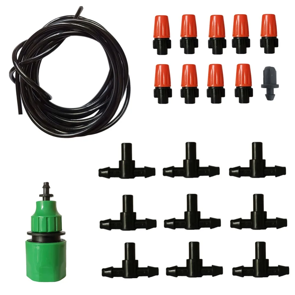 

1 Set 10m Automatic Misting Nozzle Kits Garden Greenhouse Patio Cooling System Watering Sprayer Sprinkler with 4/7mm Hose