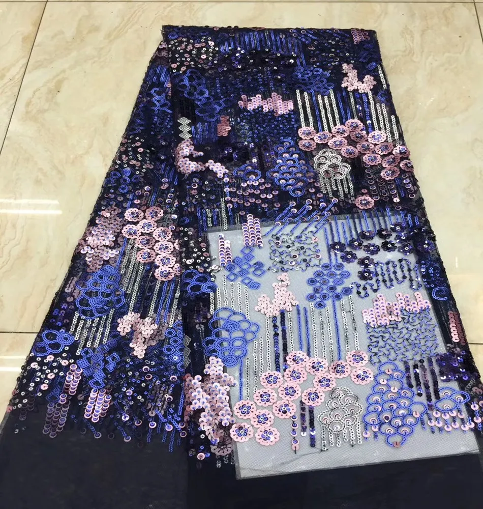 

Африканская бархатная кружевная ткань с последовательностью популярная французская нигерийская Изысканная бархатная кружевная ткань для...