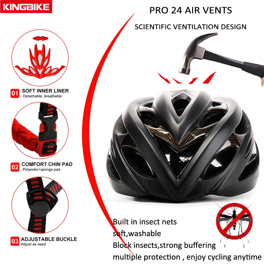 Велосипедный шлем KINGBIKE EPS ультралегкий для мужчин и женщин удобный защитный