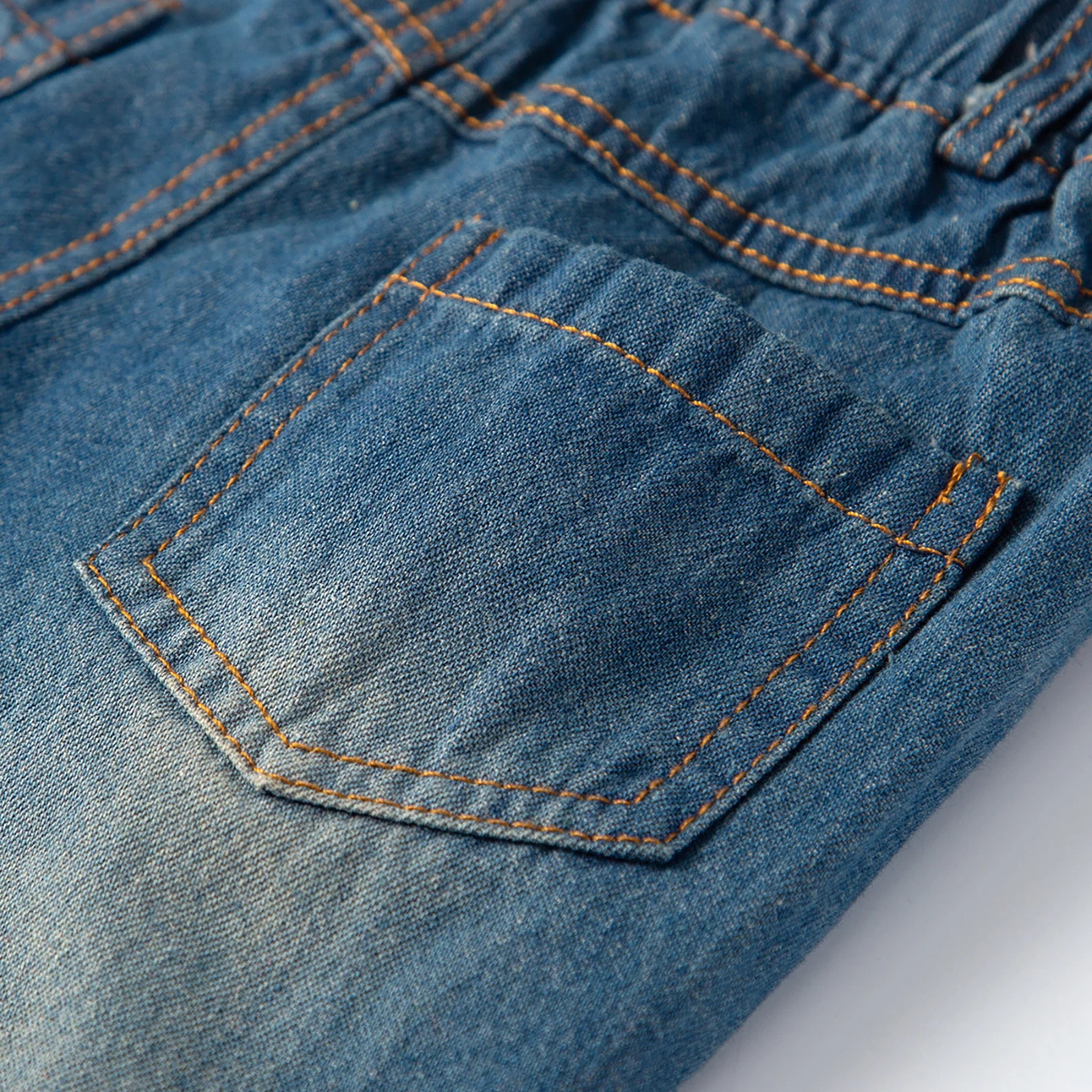 

Spring Autumn Kids Boys Overalls Pants Blue Hole Denim Trousers Strap Pants 0-6Y