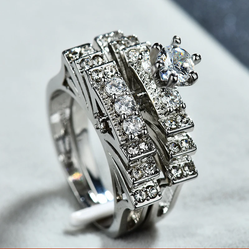 Женское кольцо из серебра 925 пробы с цирконом размеры 5 6 7 8 9 10 11 | Украшения и