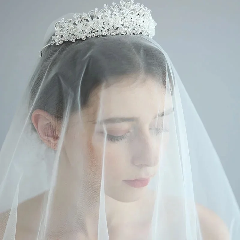 

Luxury Crystal And Rhinestone Bridal Tiara Handmade Headpiece Queen Crown Wedding Hair Accessories Brides Gift