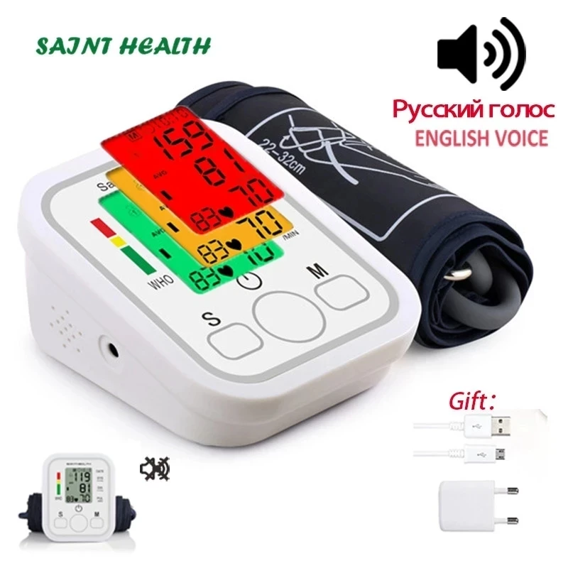Сказка на ночь про доброту Saint Health Русский голос тонометр, вооружить автоматический Прибор для измерения артериального давления, сфигмоманометр, тонометр для измерен...