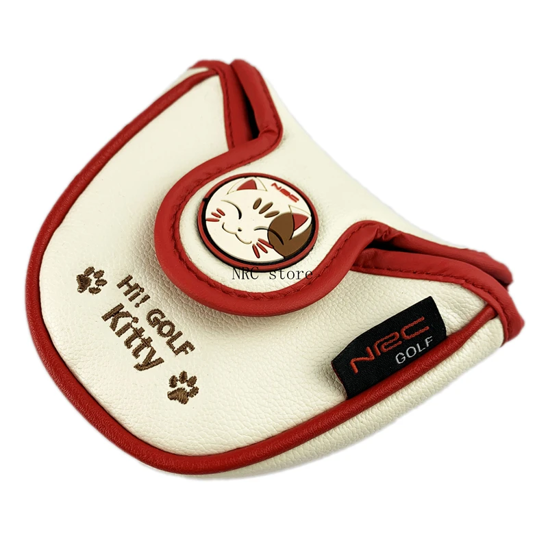 NRC Golf Club Head Covers Putter Blade Mallet Headcover Magnetic Closure Lovely Cartoon Animal Cat Lucky Kitty |