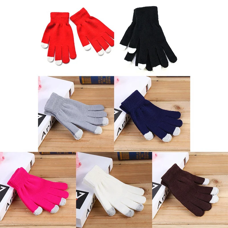 Женские перчатки с сенсорным экраном волшебные из шерсти женские тянущиеся