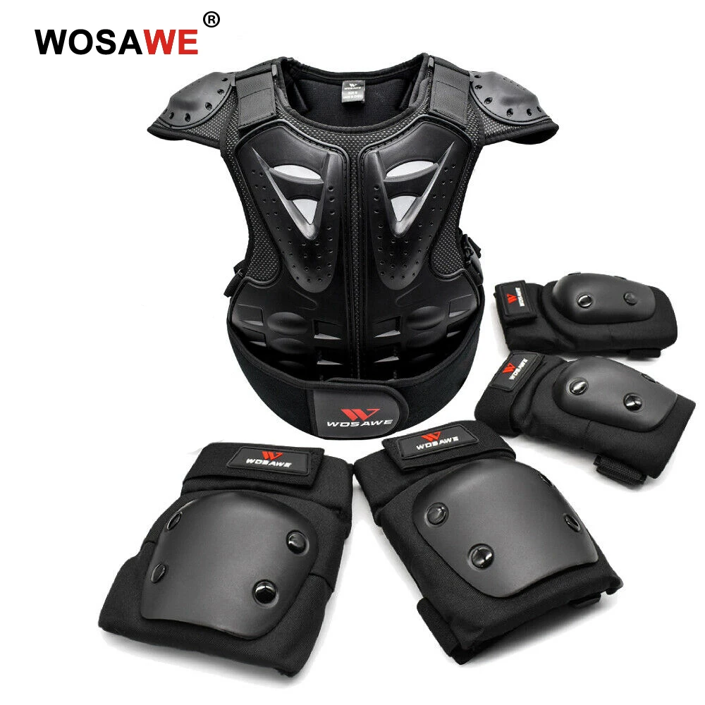 Детский комплект защитного снаряжения WOSAWE бронированный жилет для мотоцикла и