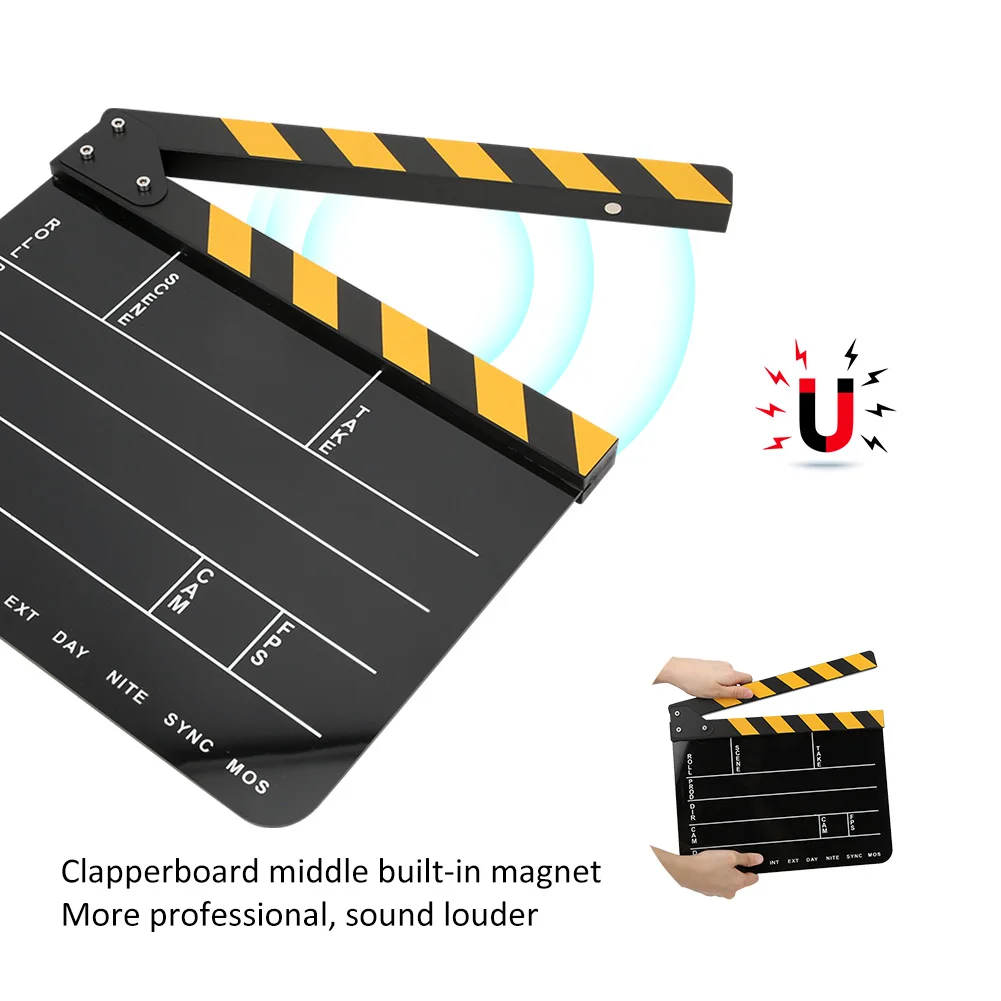 Акриловая пленка Clapperboard 30x25 см профессиональная кино экшн хлоп режиссера супер