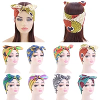 fashion hair band wide brimmed elastic bow wide headband printing african style knotted elastic hair accessories elastic bow
