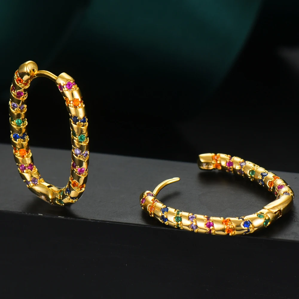 missvikki Colorful Exquisite Charm Earrings Full Mirco Paved Cubic Zirconia Women Bridal Wedding Earring Fashion Hot Jewelry | Украшения и