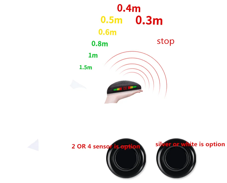 Система с 4 датчиками парковки OBD цифровой светодиодный дисплей разъемом