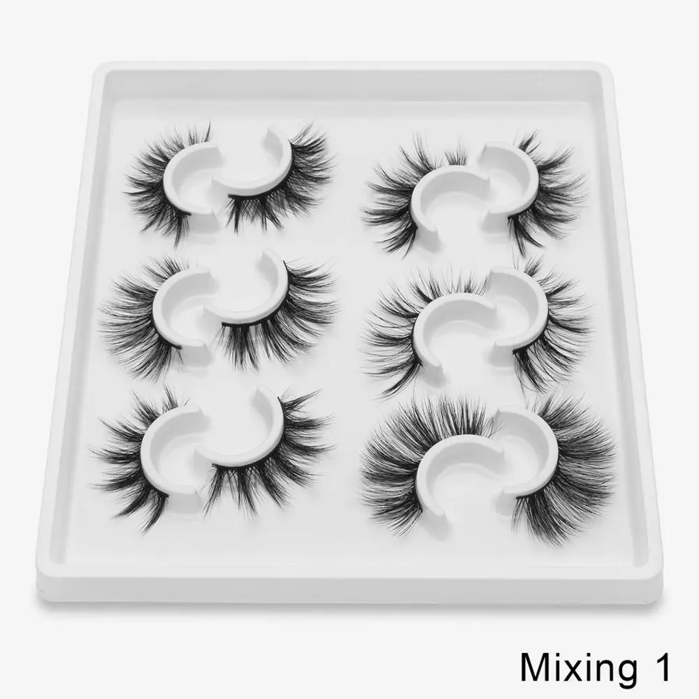 mixing1 4/6 пар искусственной 3D норковые ресницы длинные накладные ресницы в виде натуральных пышный объем высокое качество накладные ресницы расширения ресницы «maquiagem» - Цвет: mixing1