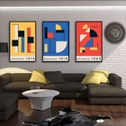 Выставочный постер Bauhaus, уникальные геометрические настенные картины, минималистичные холсты, абстрактные картины, фрески, домашний декор