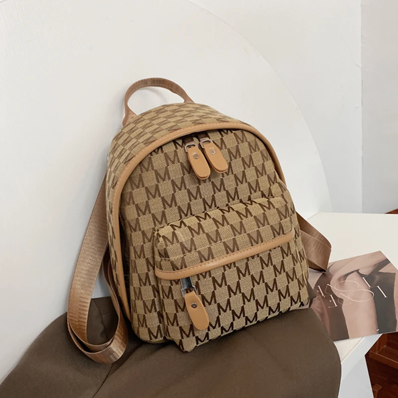 

Burminsa Letters Small Backpack For Women Brand Designer Teenager Girls Daily School Bags Luxury Cute Travel Bagpack Trends 2021
