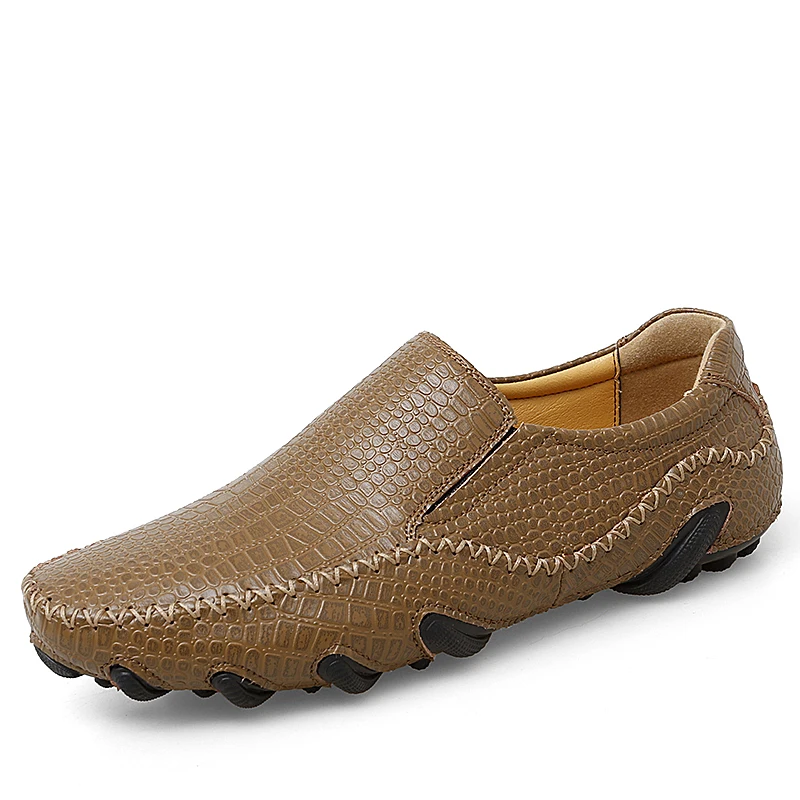 

Crocodile Pattern Loafers Men Leather Casual Shoes 2021 New Fashion Slip-on Big Size Youth Moccasins Brand Comfy Men Footwear
