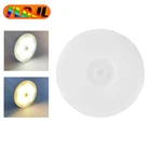 Светодиодный ночник, миниатюрный круглый светильник с ИК датчиком движения, без мерцания, настенный светильник для детской комнаты, кухни, спальни, Декор