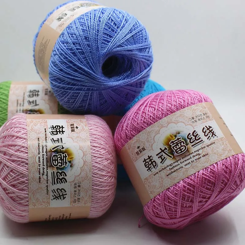 50 г бутиковая кружевная жемчужная Блестящая Серия вязания крючком Классическая