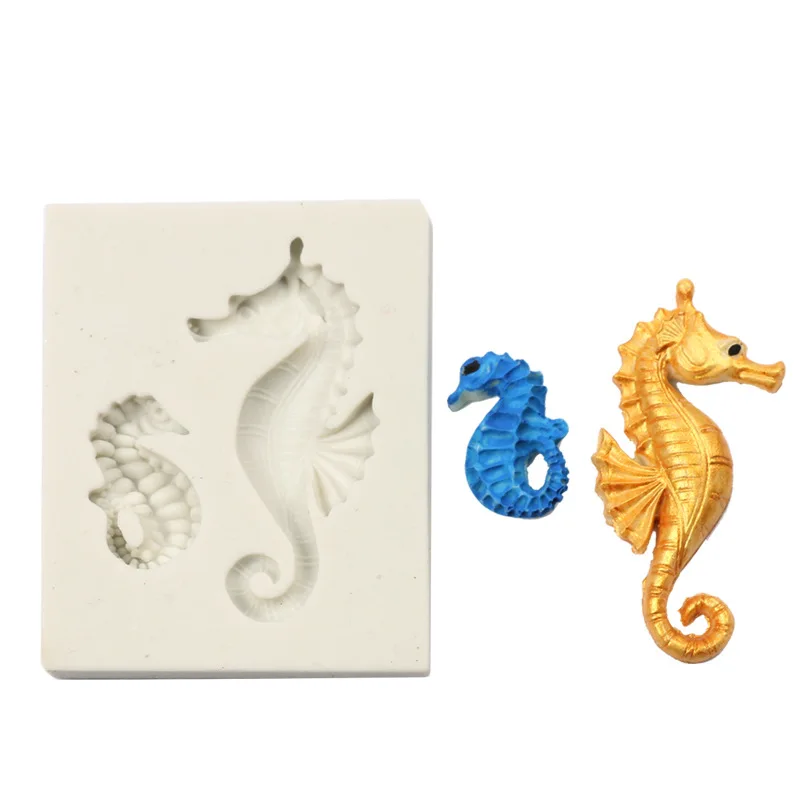 Европейский стиль тиснение морской конек силиконовая форма для торта ледяной