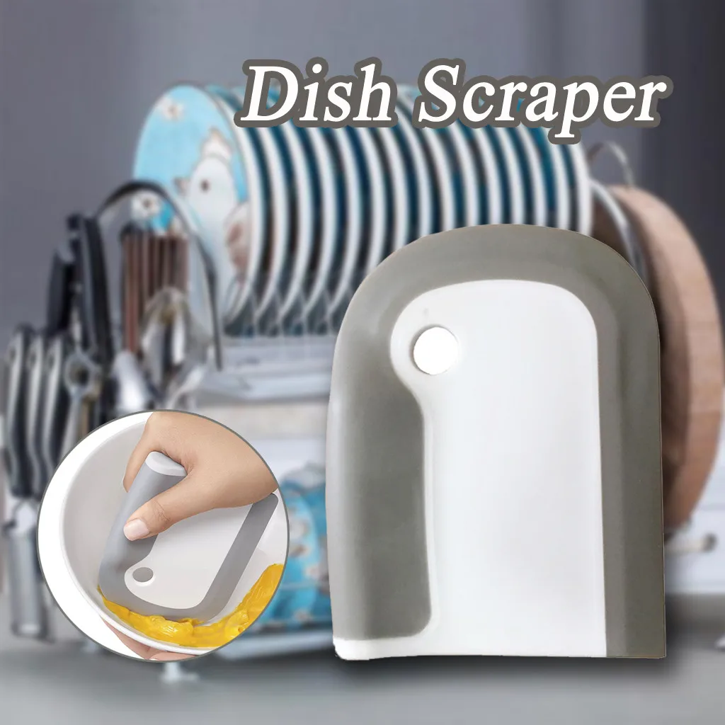 

New Pan Cleaning Scraper Silicone Kitchen Spatula Cake Baking Pastry Tools Dirty Fry Pan Dish Pot Cleaning Brush Washing Scraper