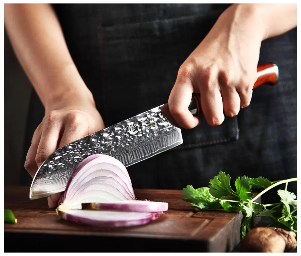 YARENH 7 inch Santoku нож шеф-повара японский VG10 филе нож Дамаск Сталь овощей Ножи лучшие sharp Professnal Кухня Ножи