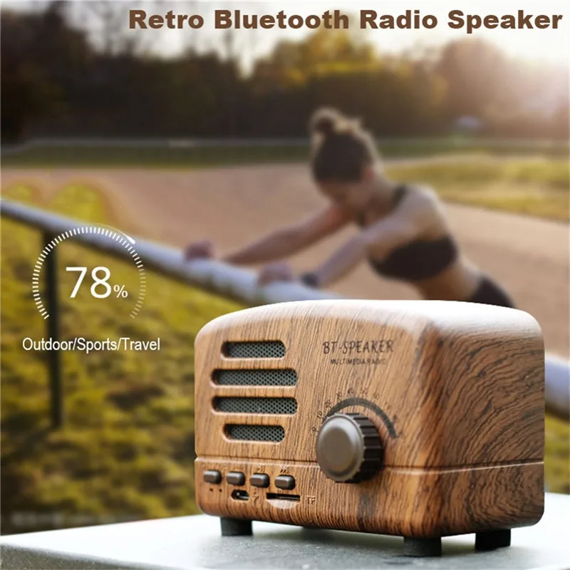 1200 мАч 5 Вт Мини Ретро Радио Форма Bluetooth 4 2 динамик Портативный беспроводной